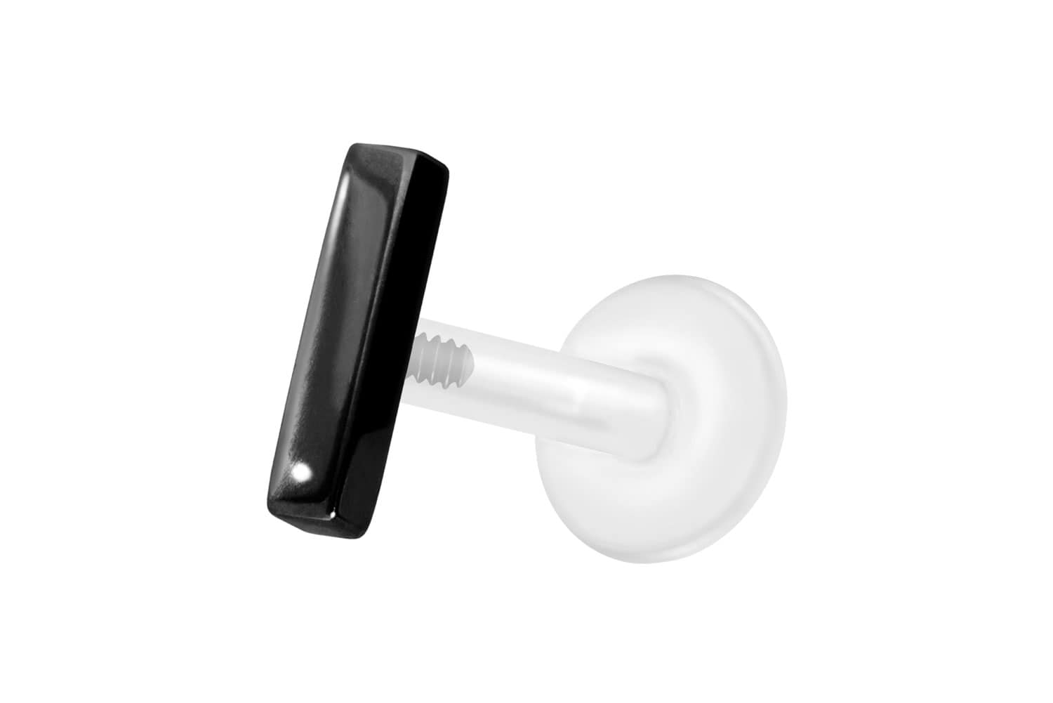 PTFE Labret Piercing mit Innengewinde + Titan-Aufsatz BALKEN